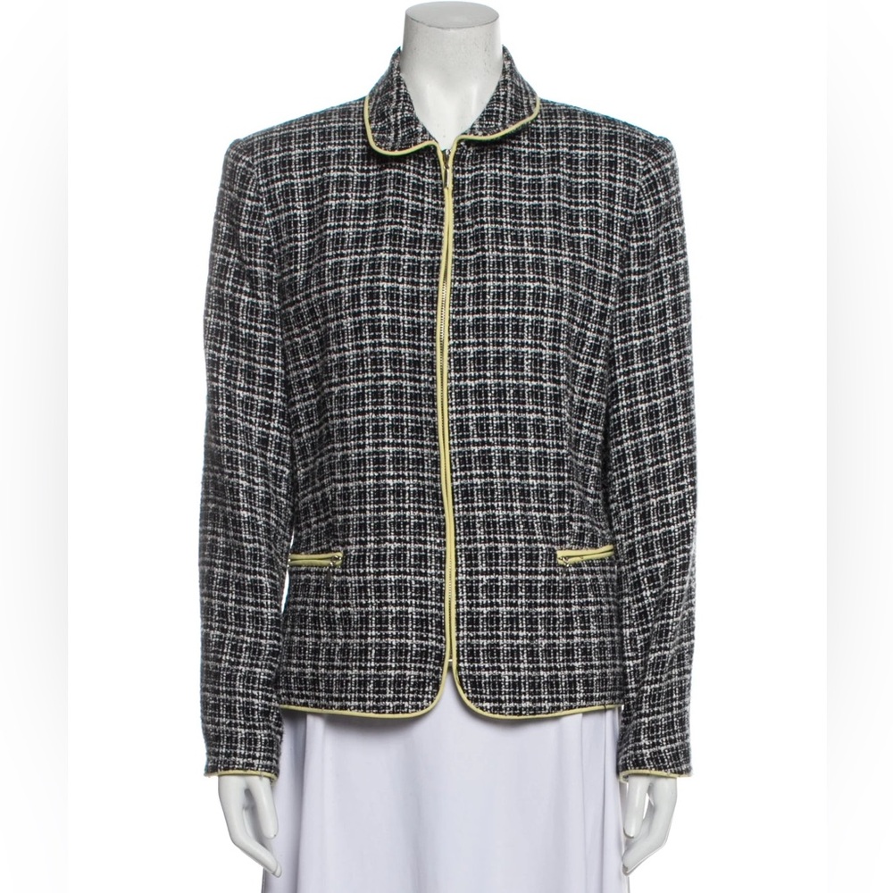 ✨ Vintage Bob Mackie Studio Textured Tweed Zip-Front Jacket – Size 3X / 32W